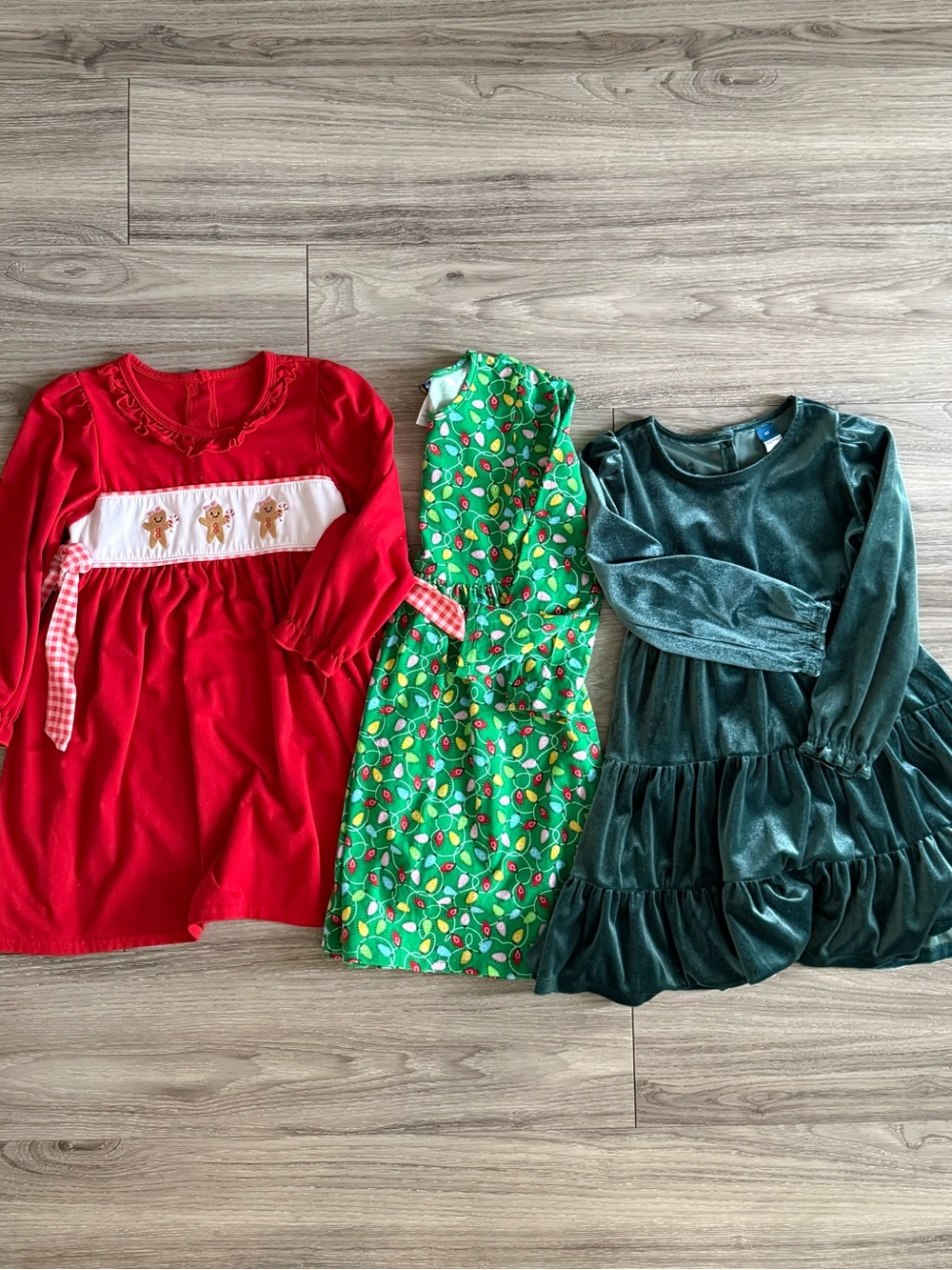 Girl’s Holiday Red, Green, Dark Teal Girls Holiday Dress Lot